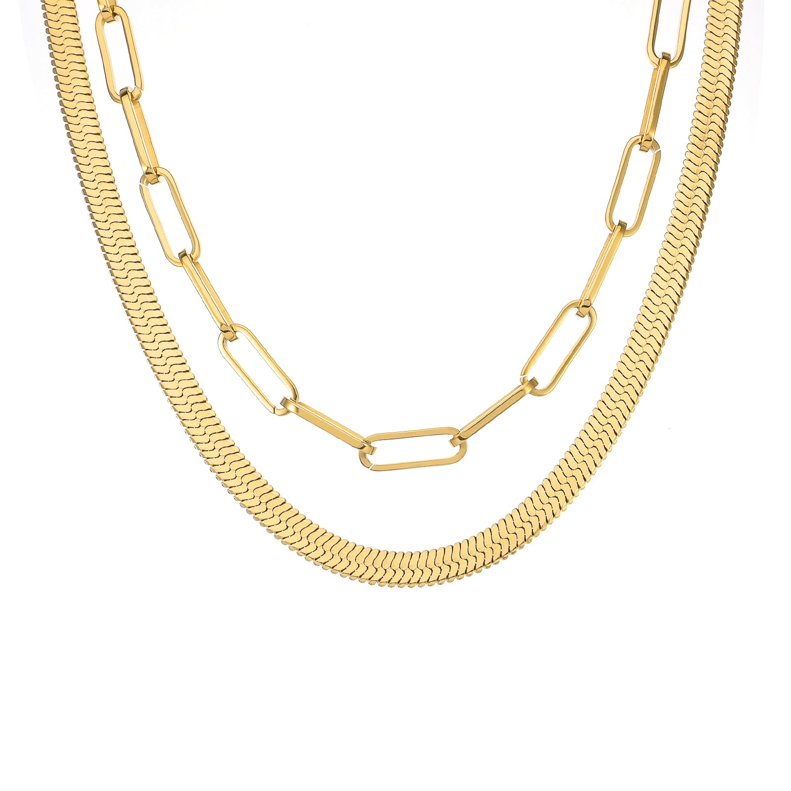 Wholesale 18k Yellow Gold Plated Herringbone Chain for your store - Faire
